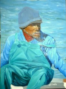 "Fisherman on Boat/Hout Bay "