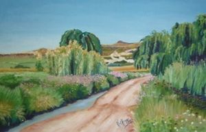 "Road and Willow Trees 1"