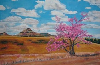 "Peach Tree in Winter Landscape"