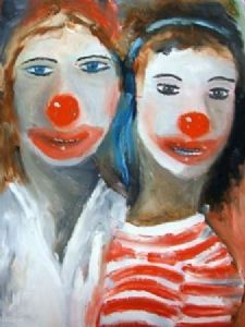"Lesley and Donna the clowns"