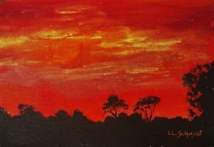 "Fiery Sunset in the Bush"