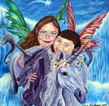 "Sisters with Unicorns"