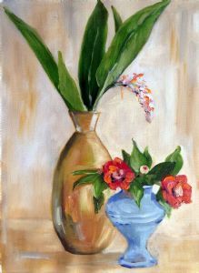 "Still life with two vases"