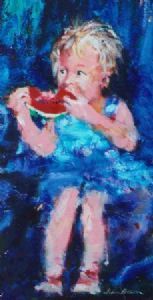"Little Girl Eating Watermelon"