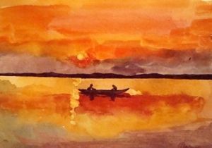 "Sunset on the Ganges, Varanasi"