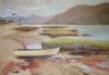 "Boat on riverbank"
