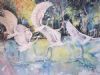 "Egrets in Flight"