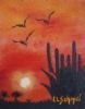 "Aloes and Birds Sunset"