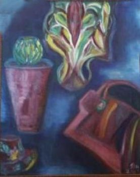 "Costume, Handbag, Vase and Prickly Pear"