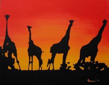 "Giraffe at Sunset"