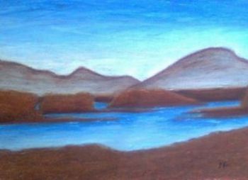 "Steenbras Dam in blue and brown"