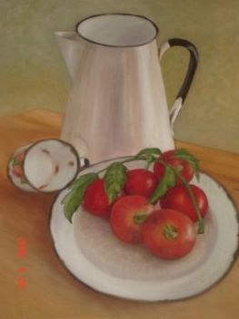 "Tomatoes in old enamel"
