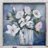 "Flowers in glass vase White I"