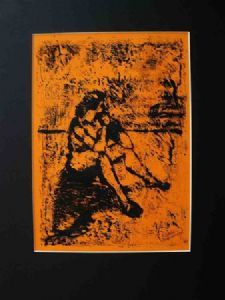 "Monoprint in Orange"