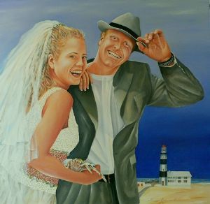 "Portrait: Wedding Photo: Daughter and Husband"