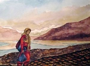 "Woman Walking Ladakh, India"