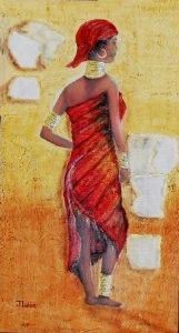 "African Lady in Red 1"