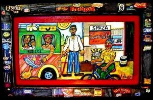 "Spaza and bus"
