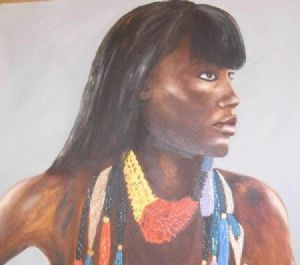 "Woman with beads"