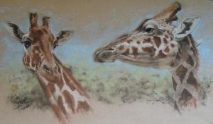 "Giraffe in pastel"