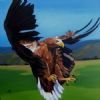 "Eagle Swooping Down to Catch Prey"