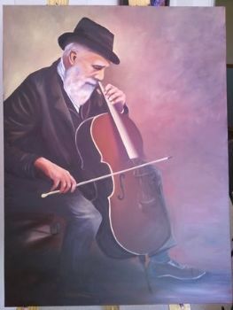 "Man Playing Cello"