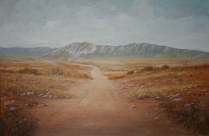 "Roadway through Veld and Mountains"