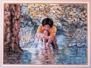 "Girl Playing With Water"