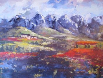 "Cape Wine Land Farm Scene"