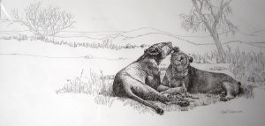 "Lionesses Grooming"