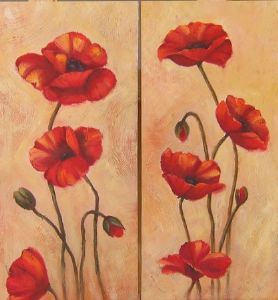 "Poppies Diptych"