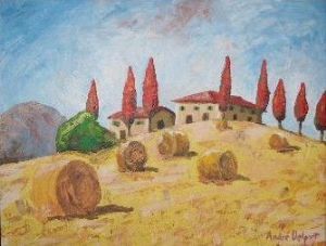 "Tuscan Field With Palette"