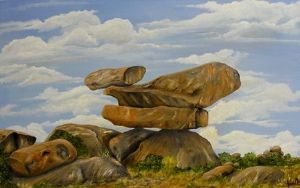 "Balancing boulderTshiremba Zimbabwe"