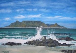 "Table Mt from Bloubergstrand"