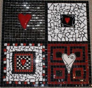 "Heart Black & Red Wall Hanging"