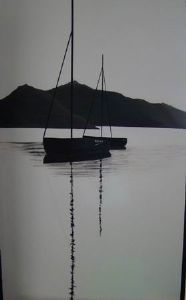 "Black and White Boats"