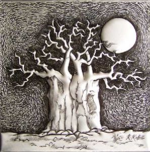 "Baobab Silhouette in Metal 1/1"