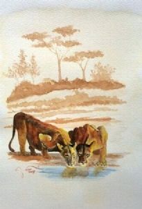 "Lioness @ Waterhole"