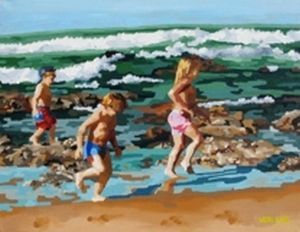 "Kids on the beach"