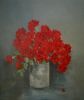 "Red Roses in Cylinder Vase"