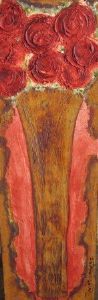 "Red Rose Rust Pot"