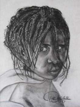 "African Girl with Strands"