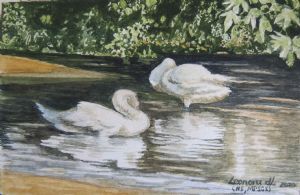 "Miniature- Swans in the Shadows"