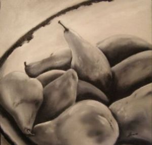 "Black & white pears 1"