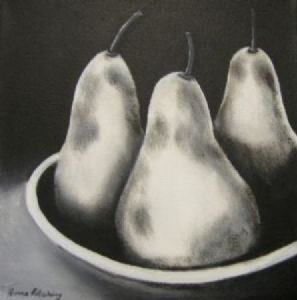 "Black & White Pears 2"