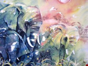 "Elephants at Sunrise"