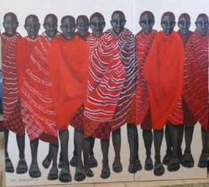 "Masaai Warriors in Red Shukas"