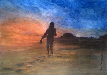 "Sunrise Walk on the Beach"