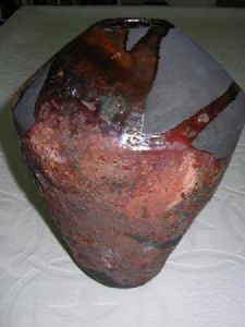 "Dark Raku Pot Large"