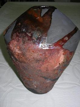 "Dark Raku Pot Large"